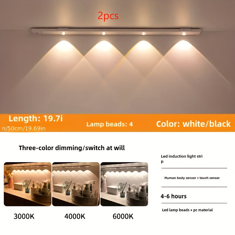 4pcs LED Motion Sensor Cabinet Lights - 50 Cm by Snagg A Wall Light