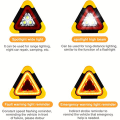 2 Pcs Portable Solar Triangle Warning Light by Snagg A Warning Light