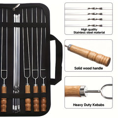 10pcs Stainless Steel BBQ Skewers by Snagg A Skewer