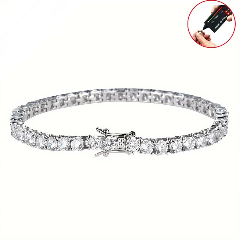 3.0mm D Color VVS1 Moissanite Tennis Bracelet - Bracelets
