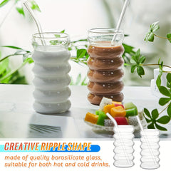 Tall Striped Glasses 16oz Reusable Freezer Safe Set At Home by Snagg A Cup