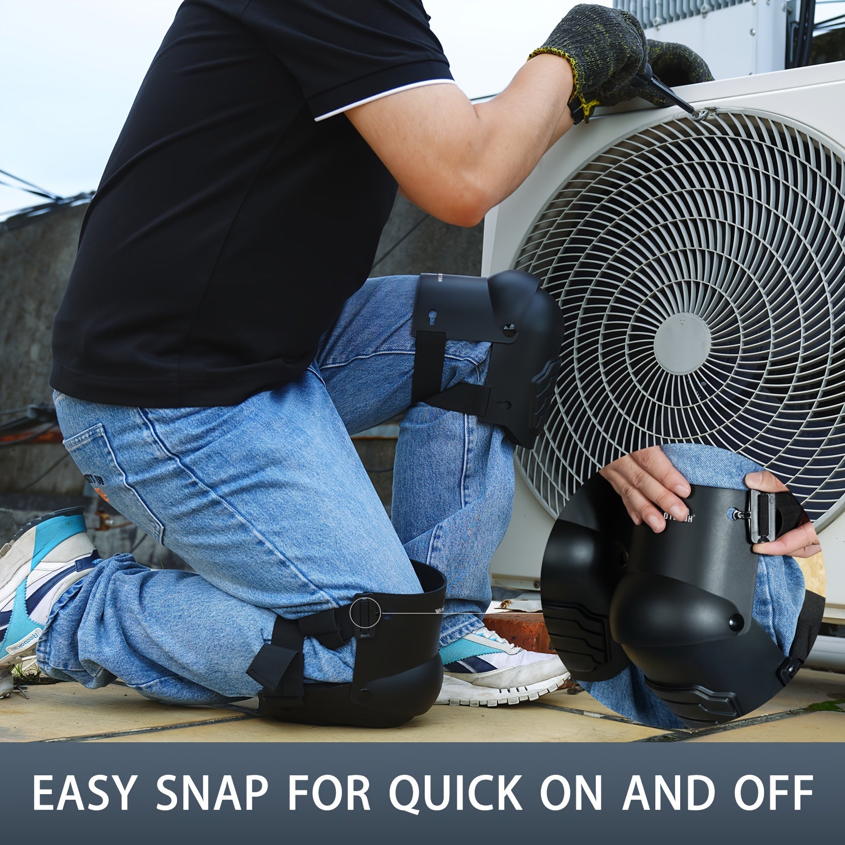 Anti slip Strong Double Strap Heavy Duty Knee Pads by Snagg A Knee Pads