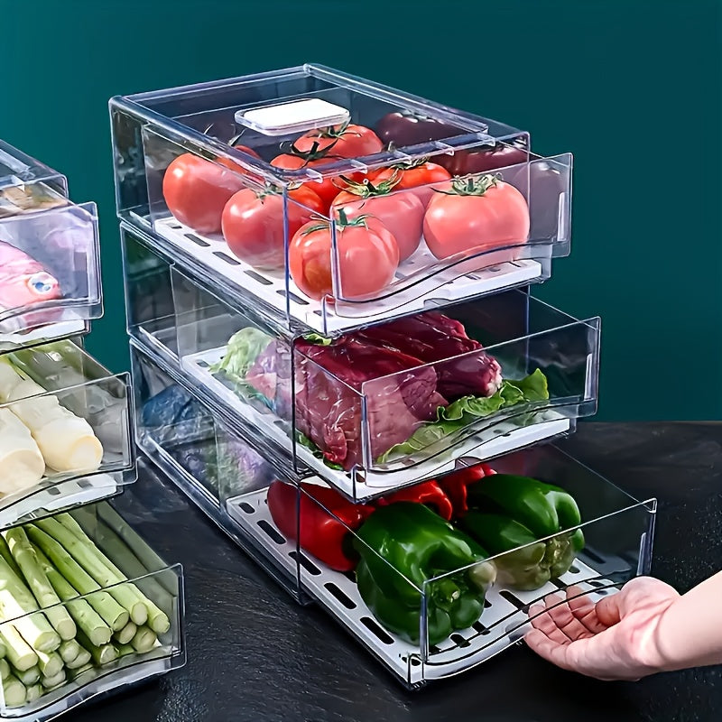 Refrigerator Organizer Drawer with Lids by Snagg A Container