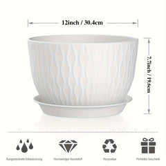 3pcs 12" Plastic Planters with Trays by Snagg A Pot