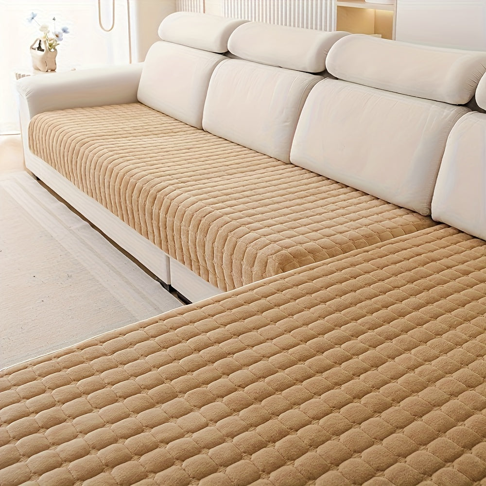 2pcs Elegant Quilted Flannel Sofa Cover Set by Snagg A Sofa Cover