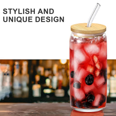 Beer Can Glass Cups 20oz For Home Use With Lids And Straws by Snagg A Cup