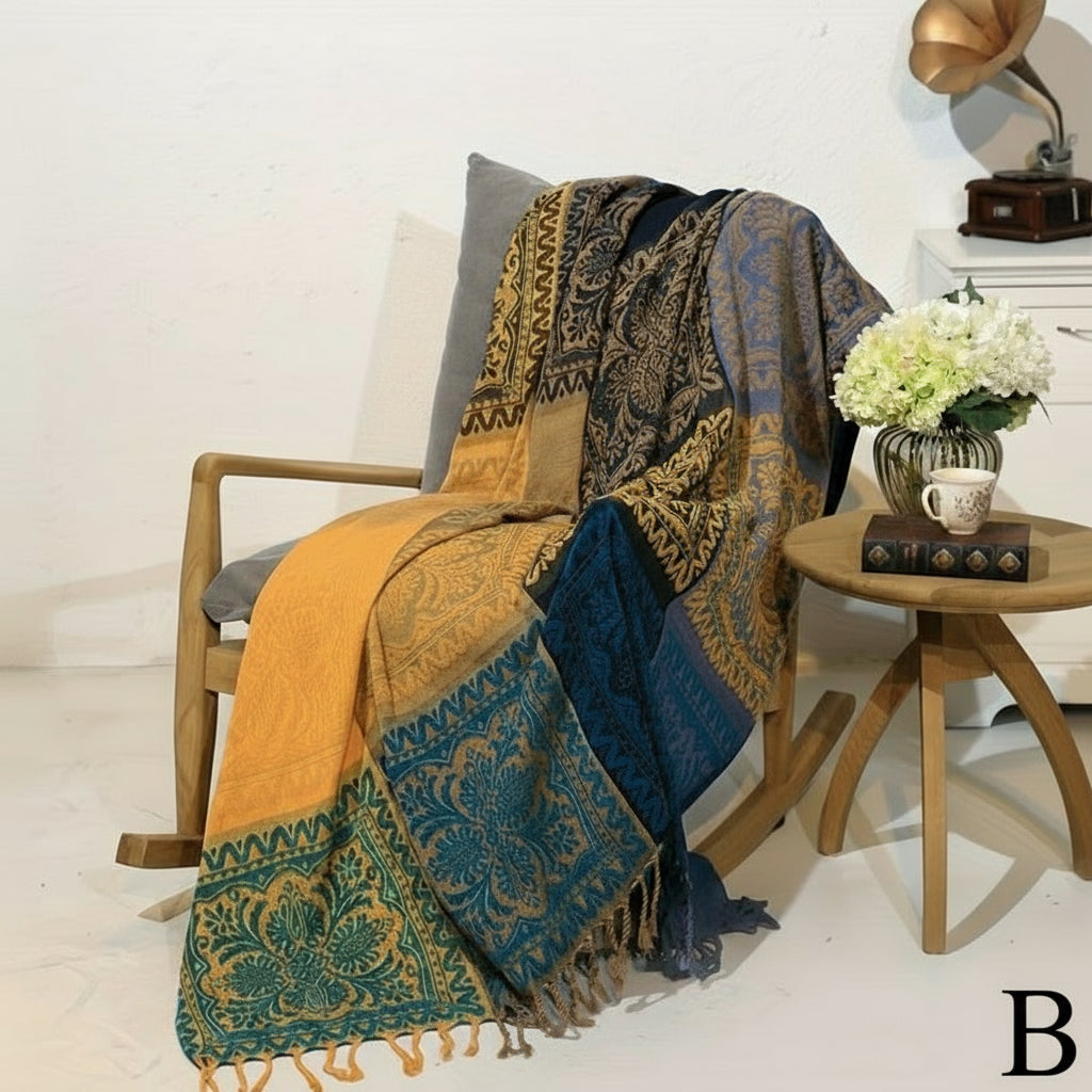 Boho Jacquard Tassel Throw Blanket by Snagg A Throw