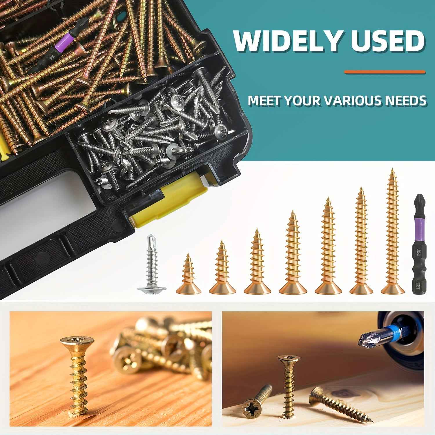 1350 Pcs Wood & Metal Screw Kit — M3.5/M4/M5 - M3.5 M4 M5 410 screws - 1350pcs - Power Tools Gadget