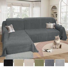 2pcs Chenille Sofa Covers Modern, Pet-Friendly & Double-Sided by Snagg A Sofa Cover