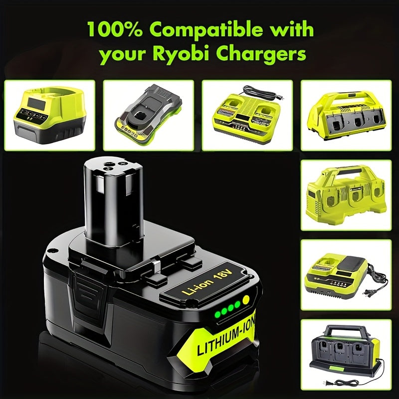 8.0Ah High-Capacity Replacement Battery for Ryobi 18V ONE+