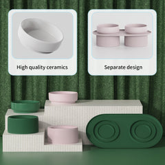 Elevated Ceramic Pet Bowls with Raised Stand by Snagg A Feeder