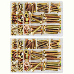 236 Pcs Heavy Duty Bolt & Nut Kit — Grade 8.8 Alloy Steel M6/M8/M10 Hex Bolts Nuts Washers - 236pcs/set - Power Tools