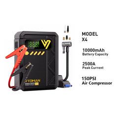 12V car jump starter with tyre inflator – image 1