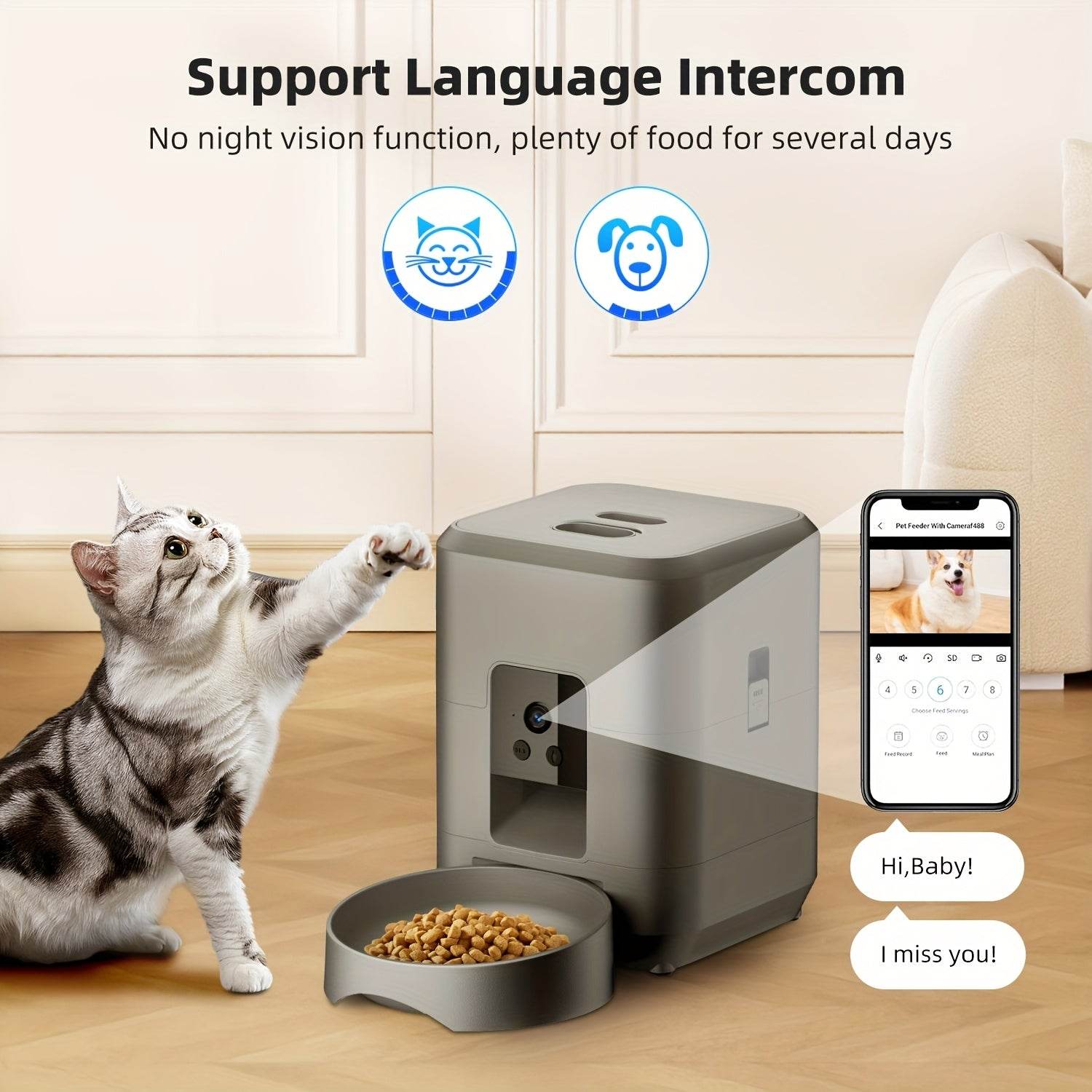 2L Smart Automatic Pet Feeder with Camera & App Control - SnaggIt