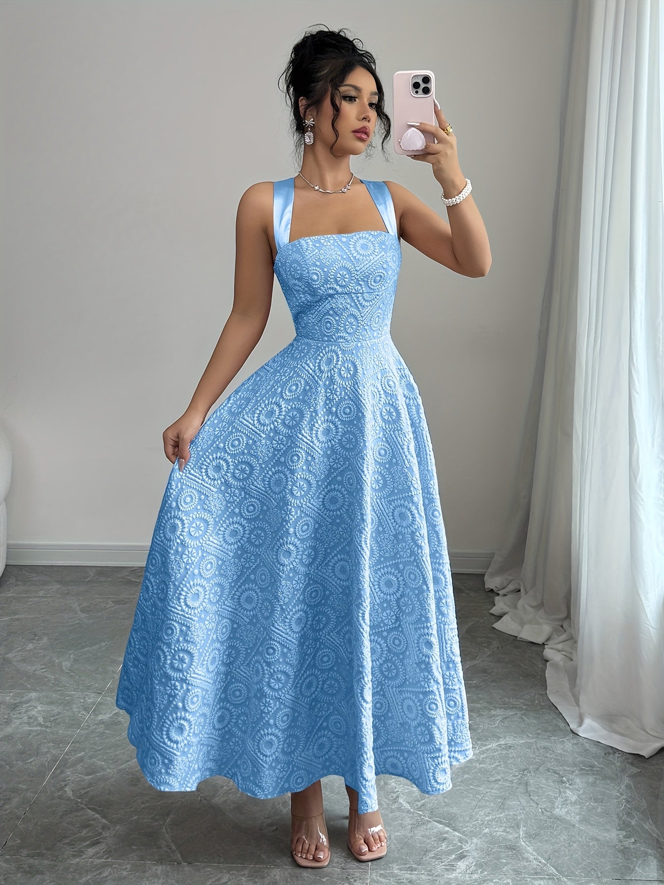 Elegant Sleeveless Maxi Dress with Tie-Back by Snagg A Dress