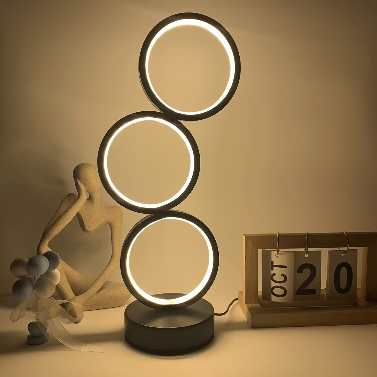 Modern 3 Ring USB Powered LED Table Lamp by Snagg A Table Lamp
