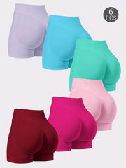 Women’s 6-Piece High-Waist Sport Shorts by Snagg A Short