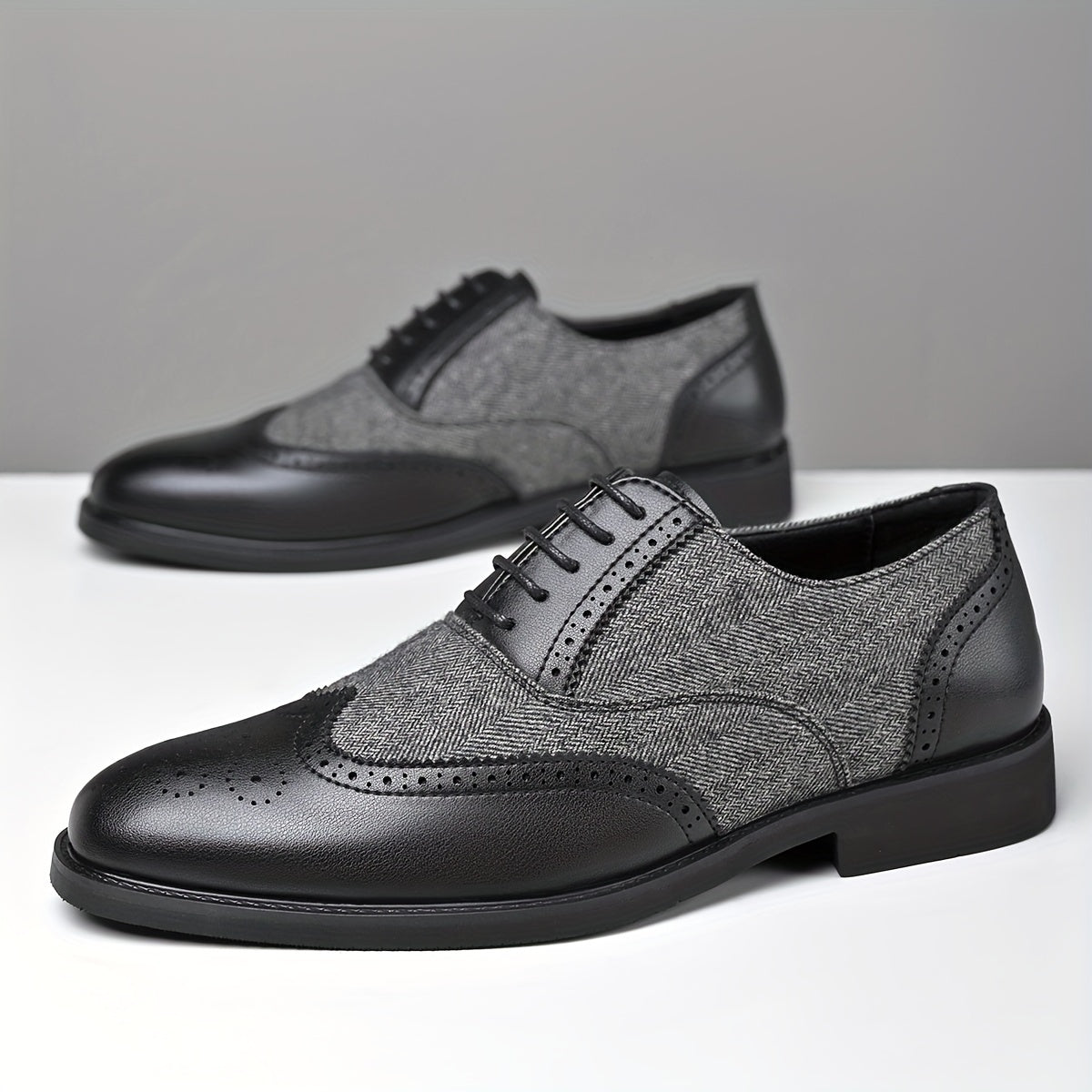 Men’s Casual Business Brogue Oxfords Classic Lace-Up Dress Shoes by Snagg A Shoes