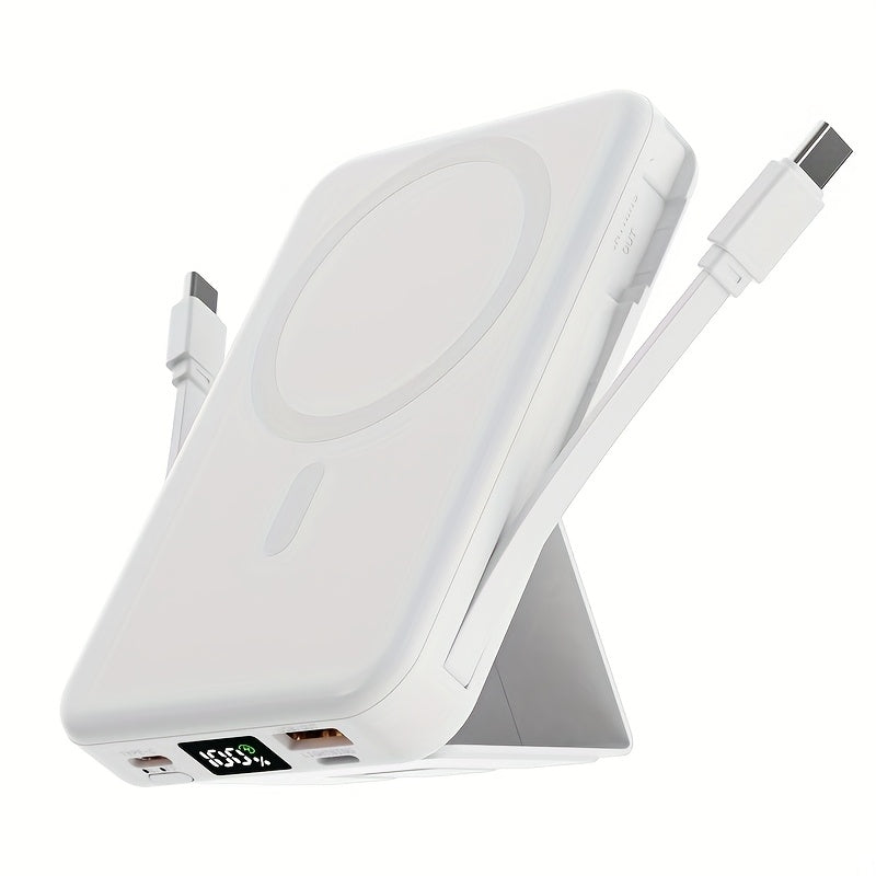 Magnetic 5 Device Fast Charging Power Bank - 10,000mAh - White - Banks