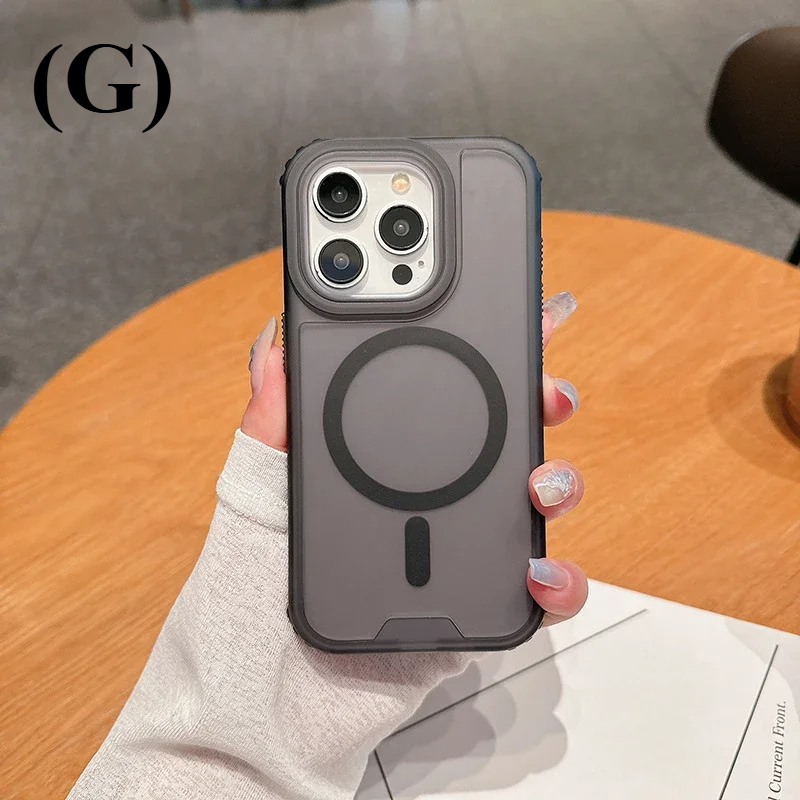 3 in 1 Magsafe Heavy Duty Armor Case - for IPhone 14 Series - G - Black / For iPhone Pro - Phone Cases & Covers