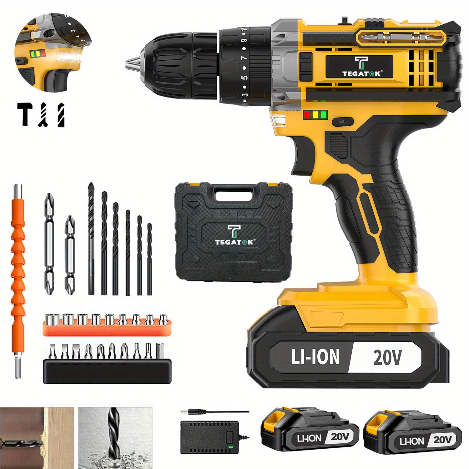 20V Industrial Cordless Drill Kit