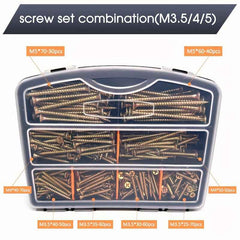 430 Piece Wood Screw Set (25–70mm Assorted Sizes) - pieces - Power Tools Gadget