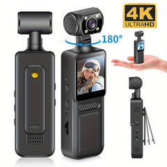 4K Portable Camera – 180° Rotating Lens with Full Color Night Vision & External Mic Support by Snagg A Portable Camera
