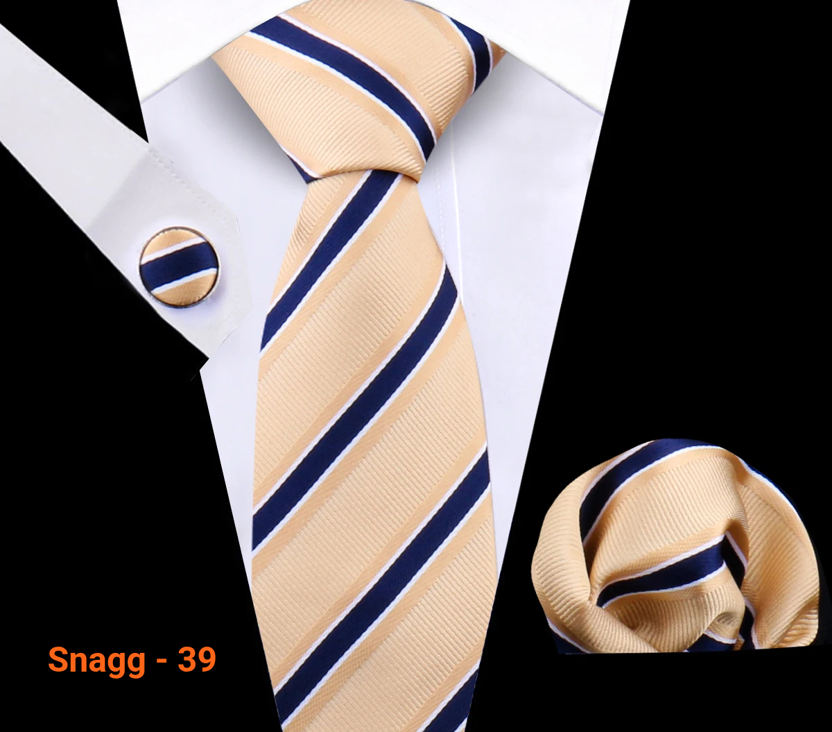 Classic Plaid Tie Set for Men - Necktie with Matching Pocket Square & Cufflinks - Snagg - 39 - Others In Fashion