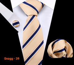Classic Plaid Tie Set for Men - Necktie with Matching Pocket Square & Cufflinks - Snagg - 39 - Others In Fashion