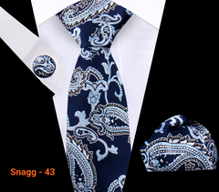 Classic Plaid Tie Set for Men - Necktie with Matching Pocket Square & Cufflinks - Snagg - 43 - Others In Fashion