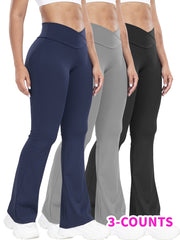 Women’s 3-Pack High-Waisted Cross Waistband Yoga Pants by Snagg A Pant