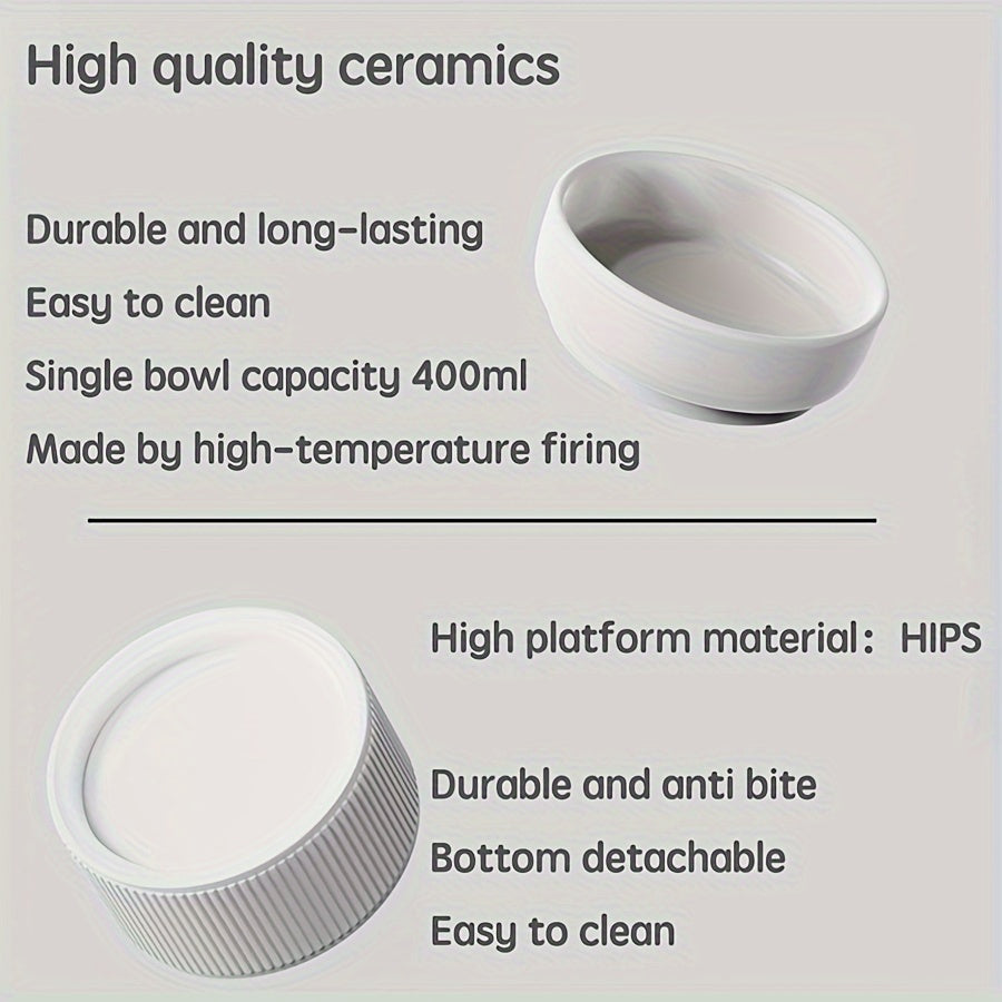 Elevated Ceramic Pet Bowls with Raised Stand by Snagg A Feeder