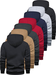 7pcs Men’s Solid Color Hoodies with Pockets - SnaggIt
