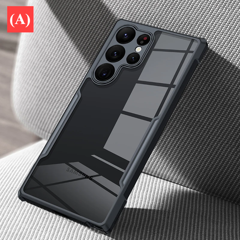 Airbag Shockproof Shell PC&TPU Back Clear - For Samsung Galaxy S22 Series - Black / Case Only / Plus - Phone Cases &