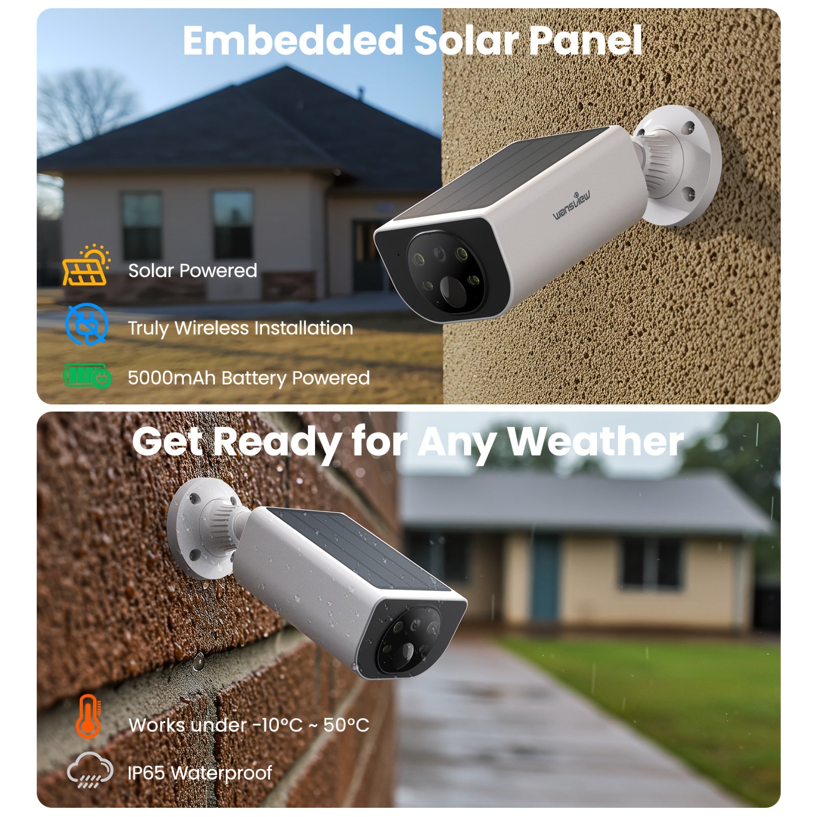 2K Solar Powered Wireless Security Camera Motion Detection & Two-Way Audio by Snagg An Outdoor Camera