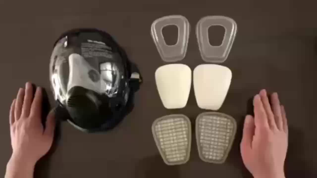 Full Face Respirator Mask with Dual Activated Carbon Filters by Snagg A Face Mask