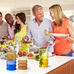 Tall Striped Glasses 16oz Reusable Freezer Safe Set At Home by Snagg A Cup