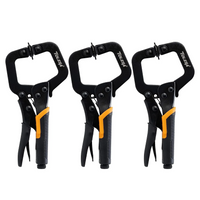 6" Metal Face Clamps 3PCS – Locking C Clamps with Swivel Pads for Woodworking & Pocket Hole Joinery