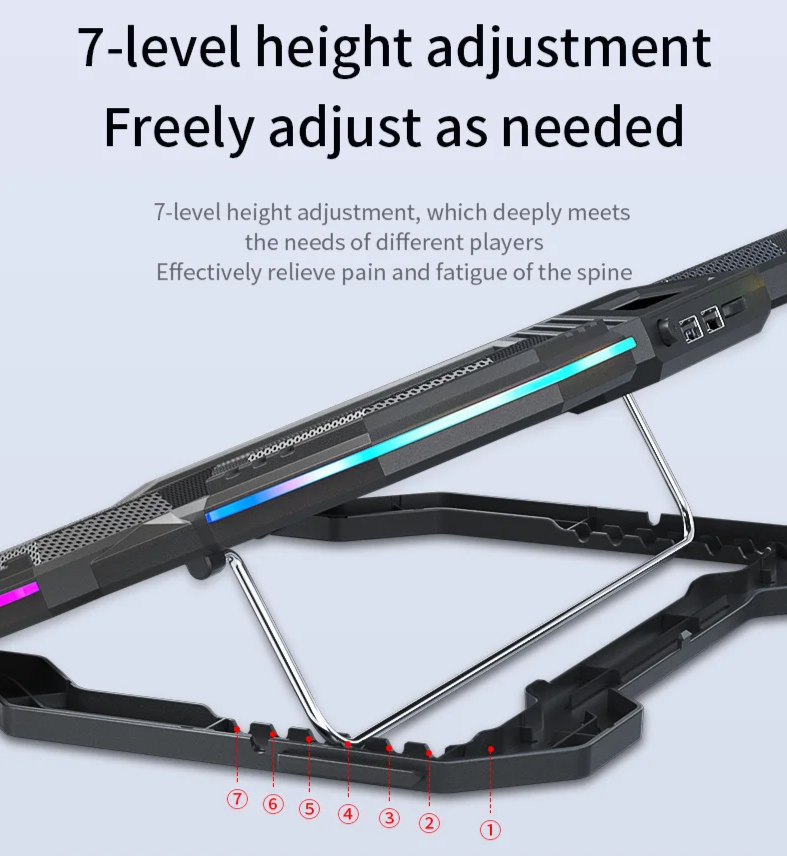 RGB Gaming Laptop Cooling Pad with LED Lighting & Wide Compatibility for 12″–17″ Laptops by Snagg A Cooling Pad