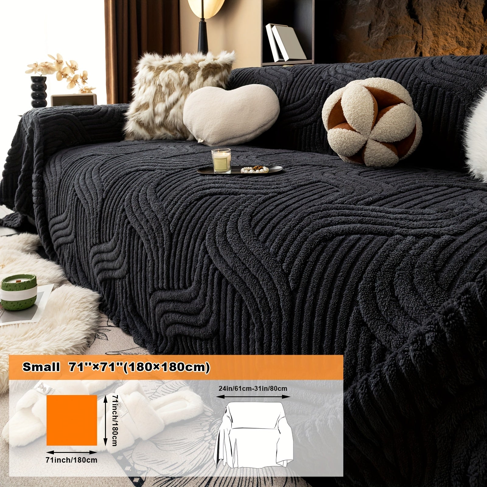 Oversized, Soft & Durable Plush Sofa Cover by Snagg A Sofa Cover