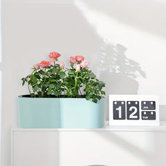 16.5" Self-Watering Flower Pot with Wooden Stand by Snagg A Pot