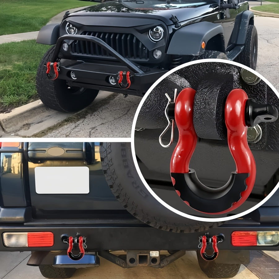 2pcs 4.75 - Ton D-Ring Bow Shackles by Snagg A Bow Shackle