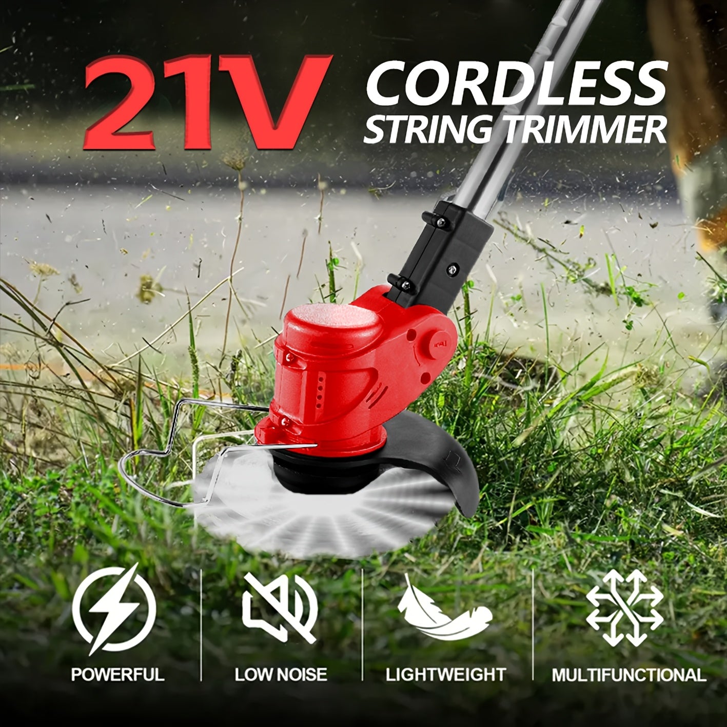 Cordless 21V 3-in-1 Lawn Trimmer