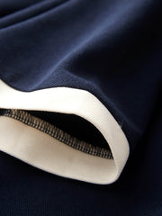 Contrast V-Neck Waist-Cinching Dress - SnaggIt