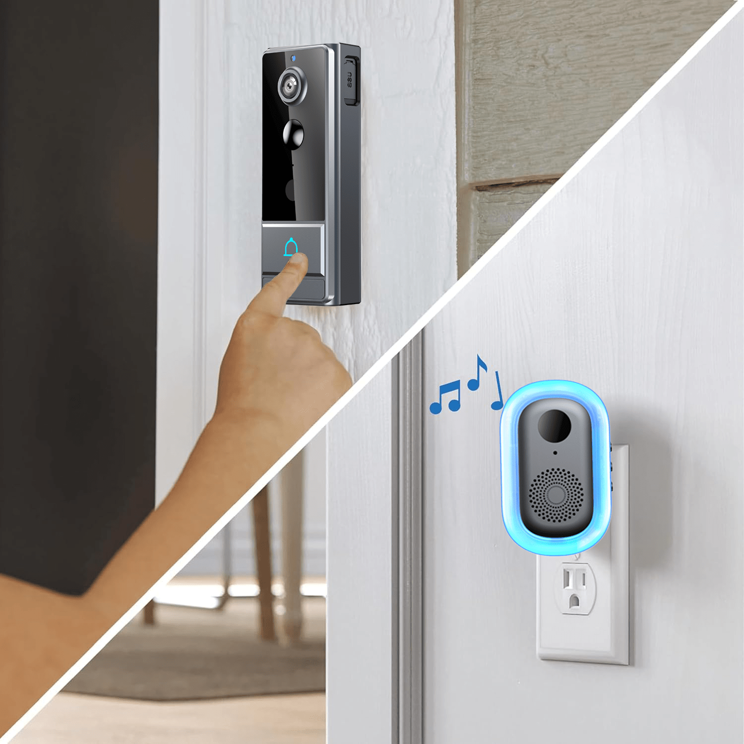 HD Wireless Video Doorbell 720P Resolution with Two-Way Audio by Snagg A Doorbell Camera