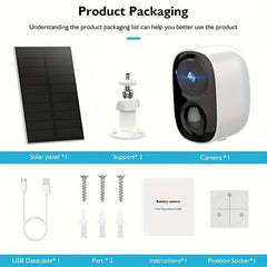 3 Pack 2K Solar Powered Security Cameras by Snagg An Outdoor Camera
