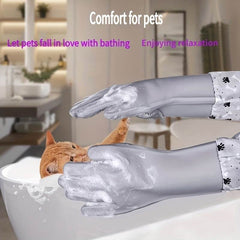 4pcs Pet Bathing & Grooming Gloves - SnaggIt