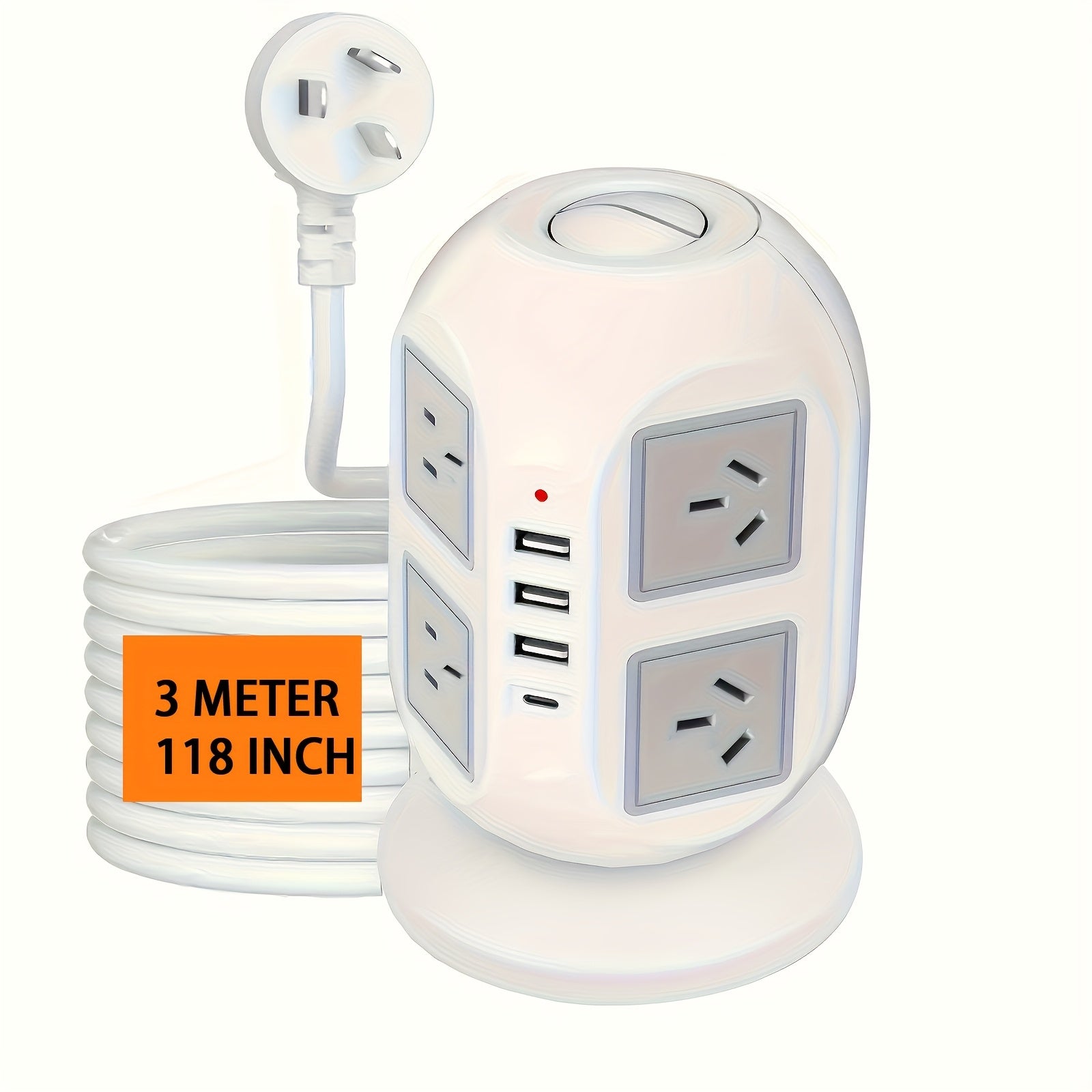 3M Tower Power Strip – 8-Way Extension by Snagg An Extension Cable