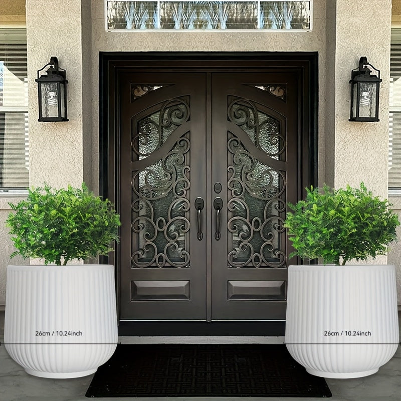 2pcs Resin Flower Pots with Drainage by Snagg A Pot