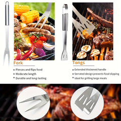 17 Piece Stainless Steel BBQ Grill Accessories Set by Snagg A BBQ Tool Set